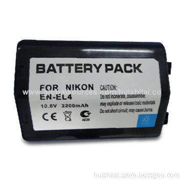 Digital Camcorder Battery for Nikon EN-EL4 with 2,200mAh Capacity, 10.8V Voltage